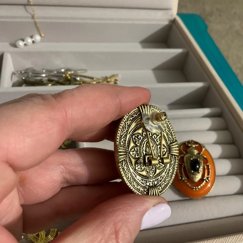 vintage beetle earrings